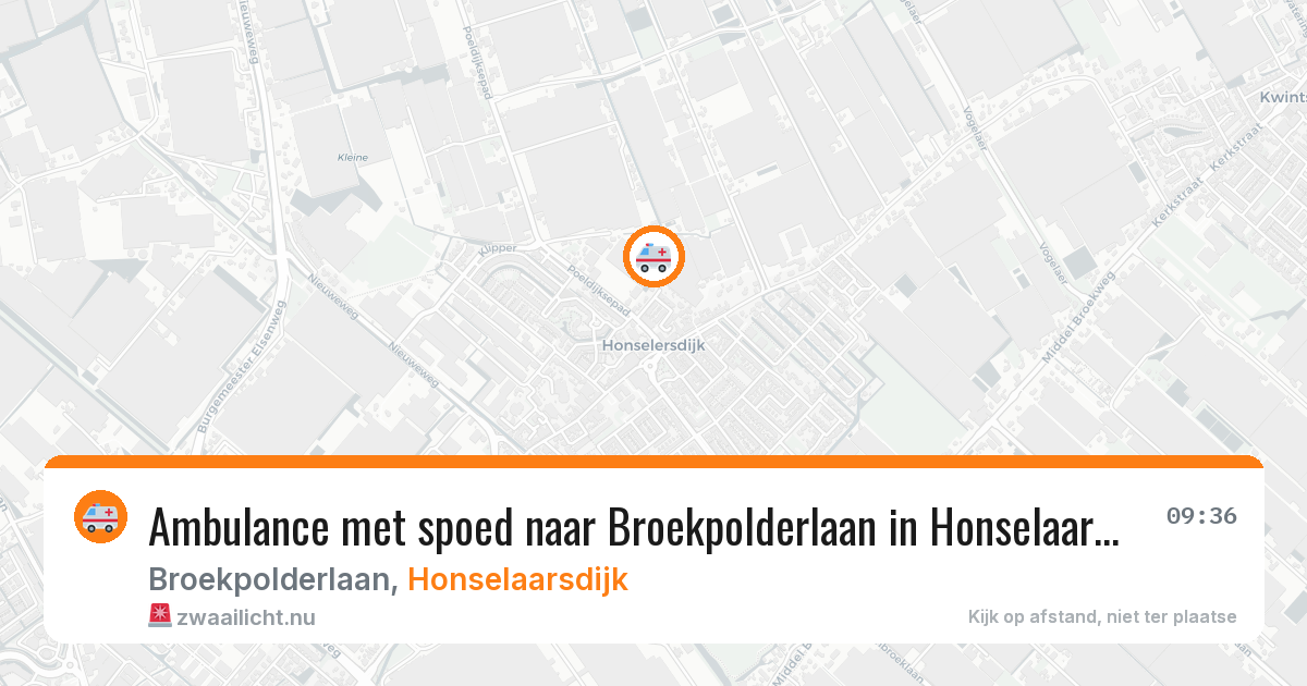 Ambulance met spoed naar Broekpolderlaan in Honselaarsdijk — 26 feb 2026