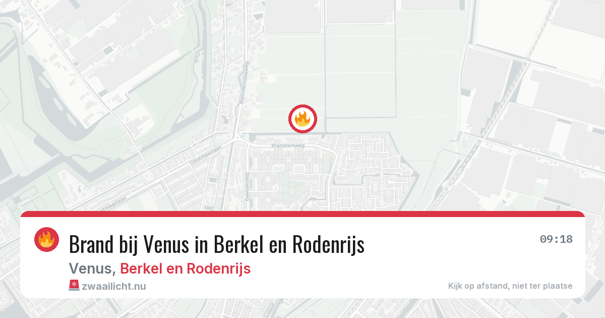 Brand bij Venus in Berkel en Rodenrijs — 11 mei 2026