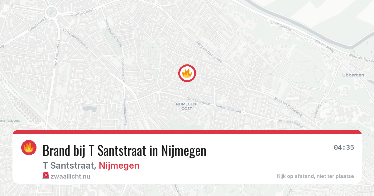 Brand bij T Santstraat in Nijmegen — 20 mei 2026