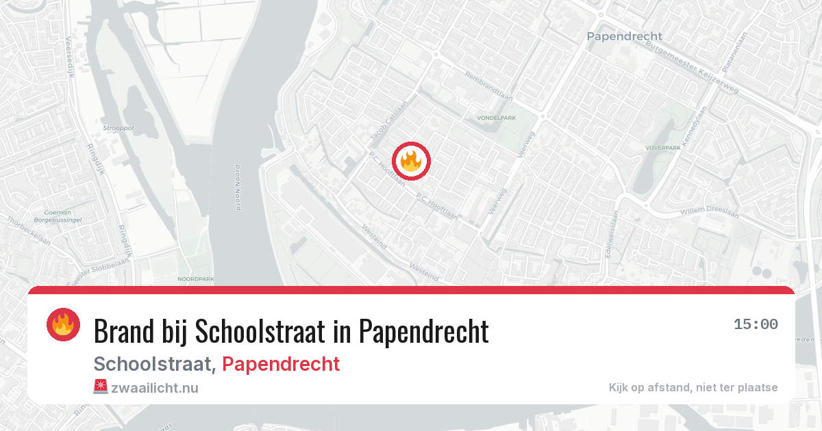 Brand bij Schoolstraat in Papendrecht — 26 mei 2026