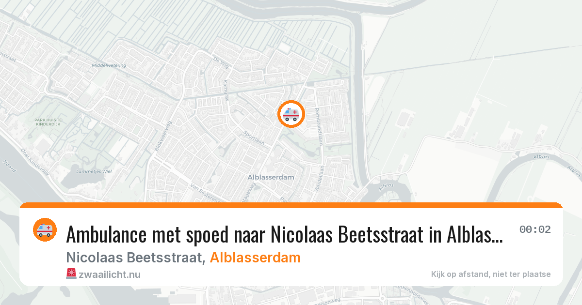 Ambulance met spoed naar Nicolaas Beetsstraat in Alblasserdam — 14 jul 2026