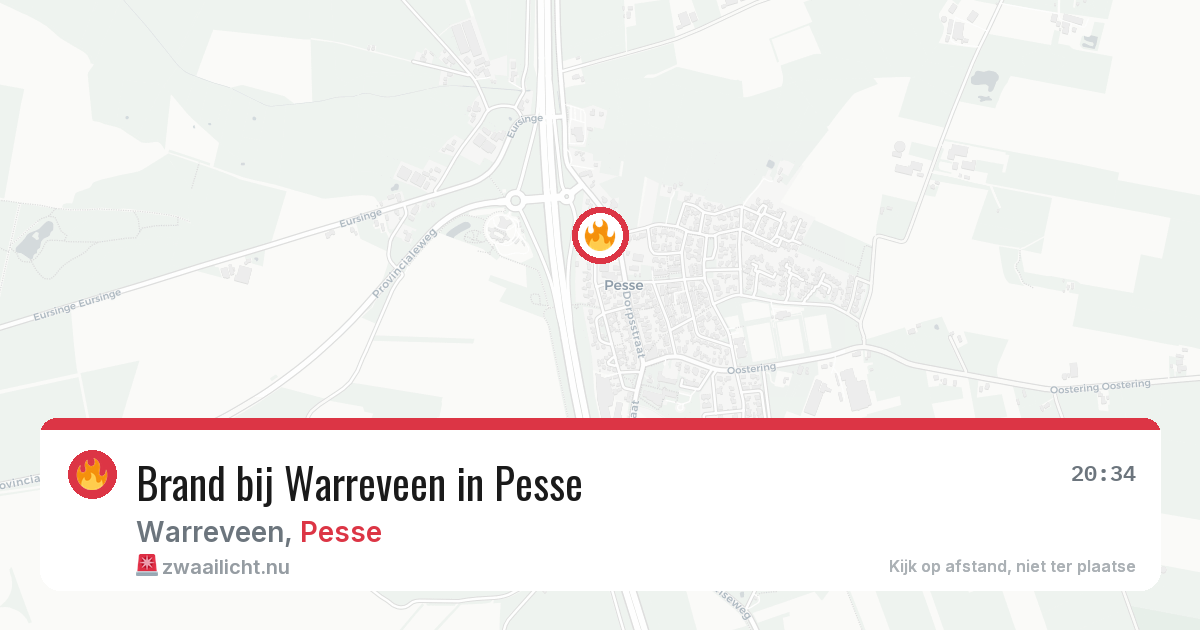 Brand bij Warreveen in Pesse — 23 mrt 2026
