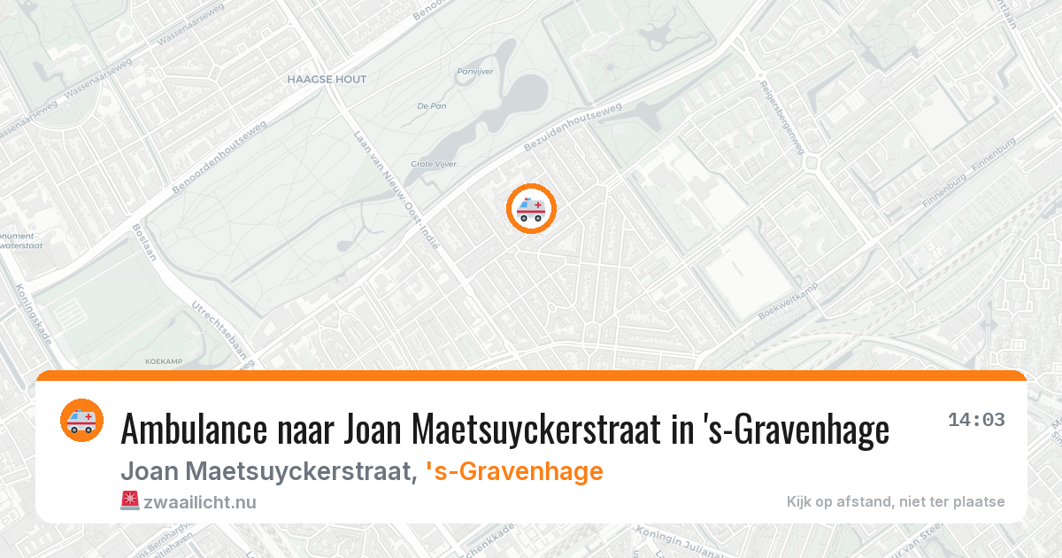 Ambulance naar Joan Maetsuyckerstraat in 's-Gravenhage — 19 jul 2026