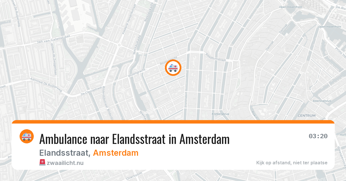 Ambulance naar Elandsstraat in Amsterdam — 27 mrt 2026