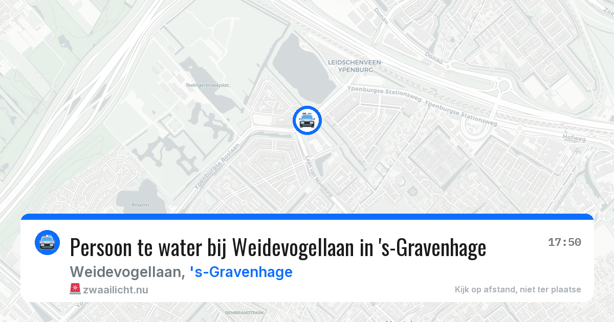 Persoon te water bij Weidevogellaan in 's-Gravenhage — 13 jul 2026