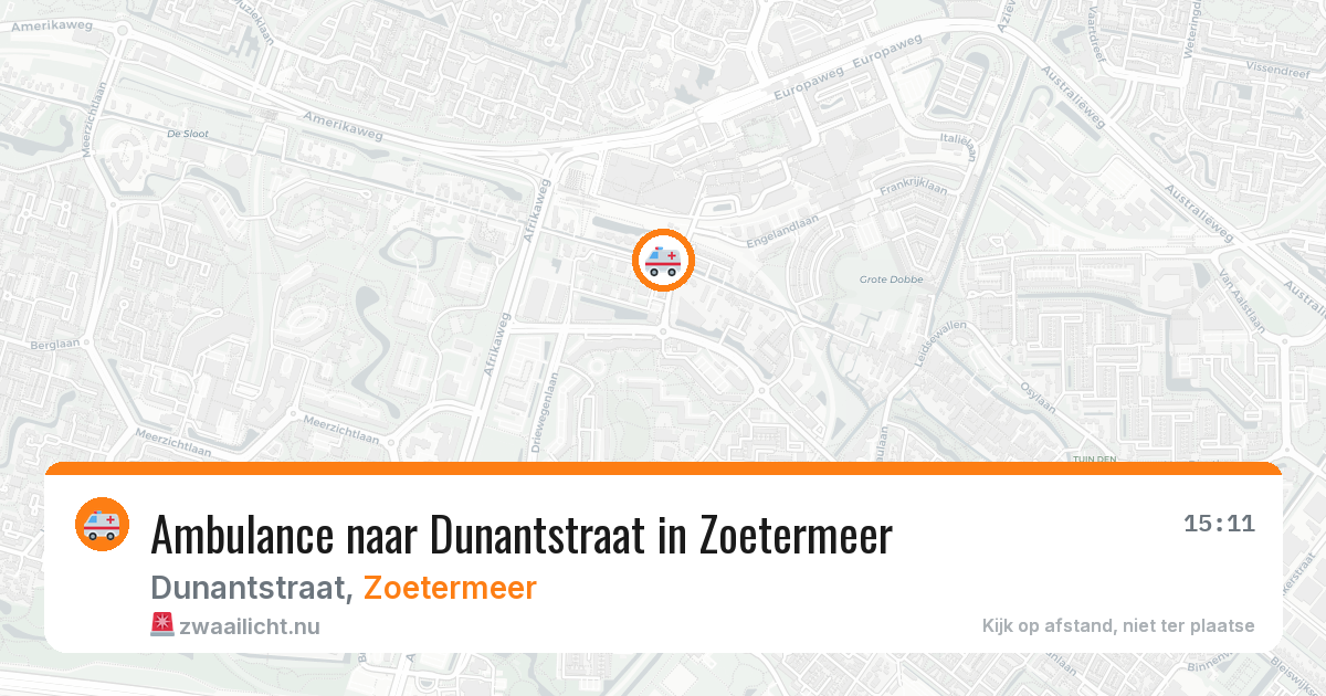 Ambulance naar Dunantstraat in Zoetermeer — 16 mrt 2026