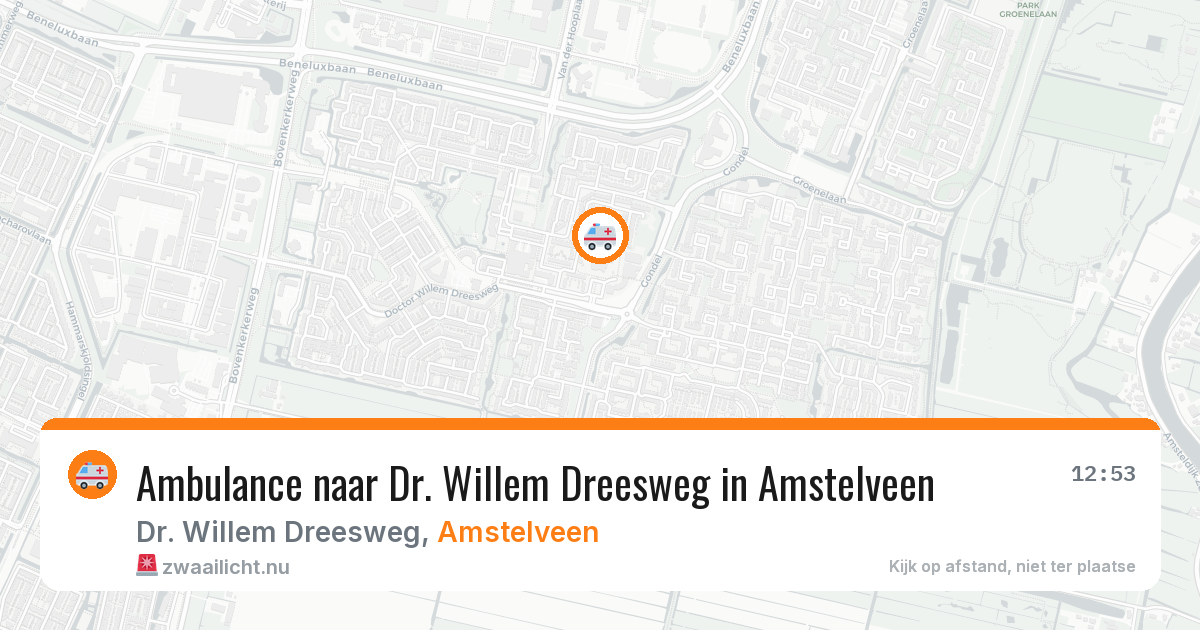 Ambulance naar Dr. Willem Dreesweg in Amstelveen — 21 apr 2026