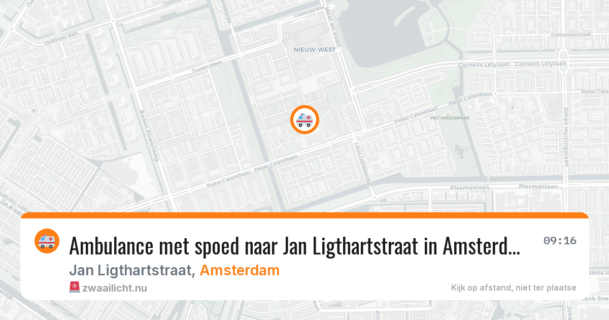 Ambulance met spoed naar Jan Ligthartstraat in Amsterdam — 23 jul 2026