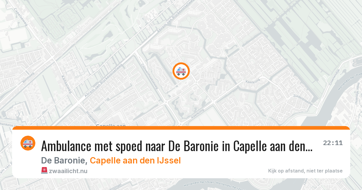 Ambulance met spoed naar De Baronie in Capelle aan den IJssel — 10 jul 2026