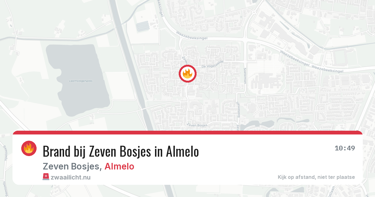 Brand bij Zeven Bosjes in Almelo — 20 jul 2026