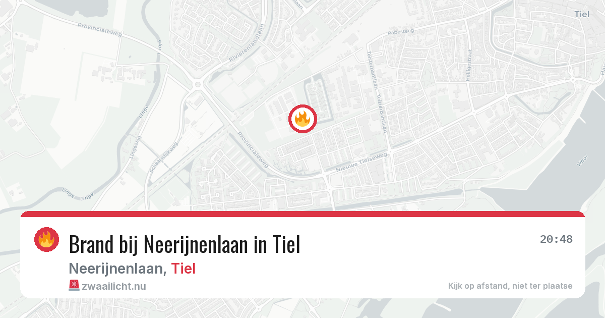 Brand bij Neerijnenlaan in Tiel — 17 jul 2026