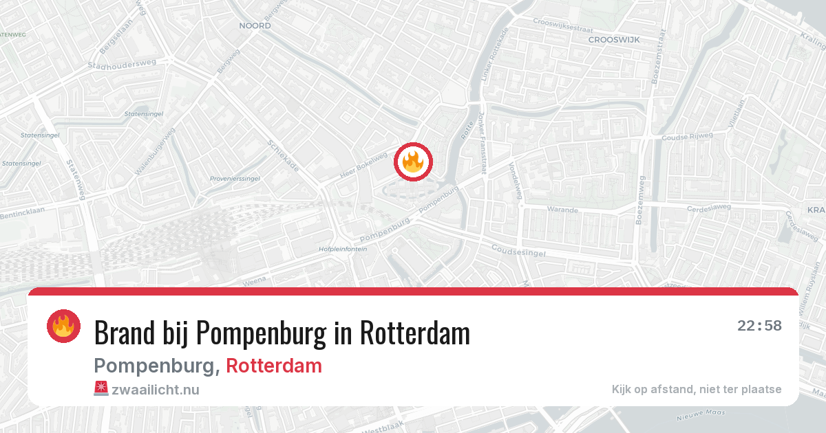 Brand bij Pompenburg in Rotterdam — 17 jul 2026