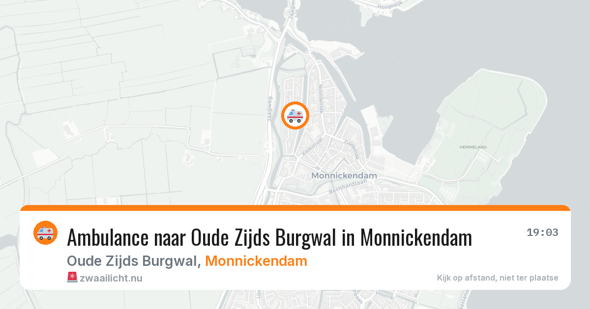 Ambulance naar Oude Zijds Burgwal in Monnickendam — 24 jul 2026