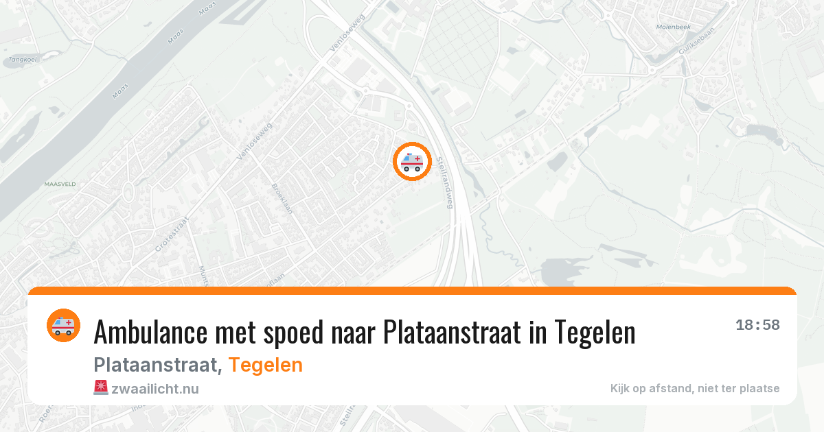 Ambulance met spoed naar Plataanstraat in Tegelen — 4 jun 2026
