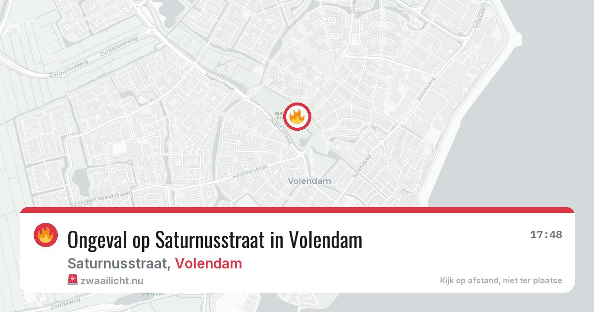 Ongeval op Saturnusstraat in Volendam — 13 jul 2026
