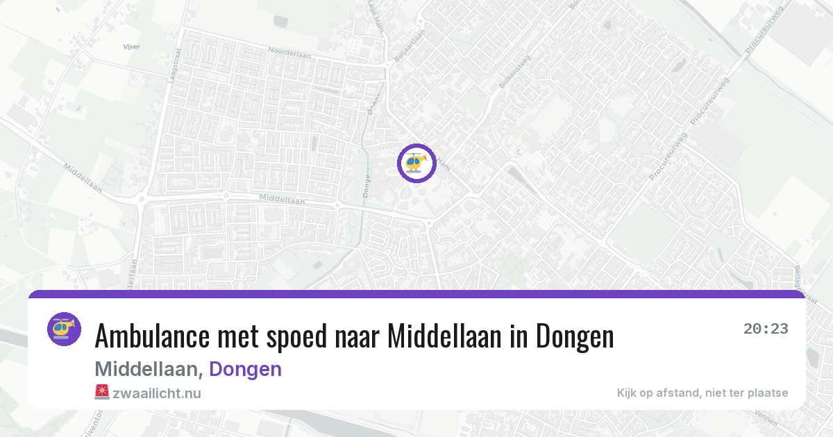 Ambulance met spoed naar Middellaan in Dongen — 14 jul 2026