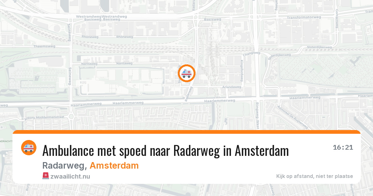 Ambulance met spoed naar Radarweg in Amsterdam — 23 mrt 2026