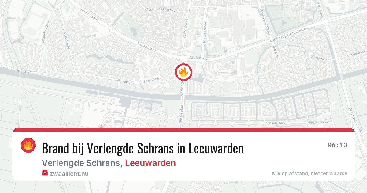 Brand bij Verlengde Schrans in Leeuwarden — 14 apr 2026