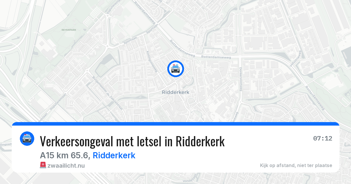 Verkeersongeval met letsel in Ridderkerk — 5 mei 2026