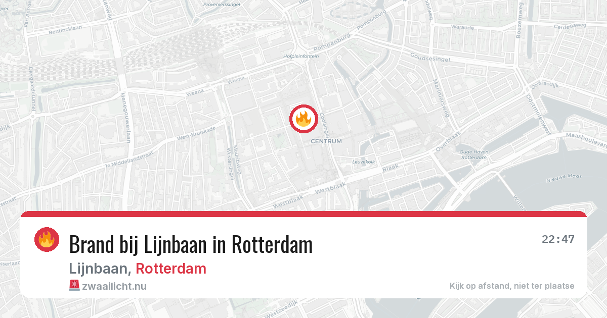 Brand bij Lijnbaan in Rotterdam — 21 mei 2026