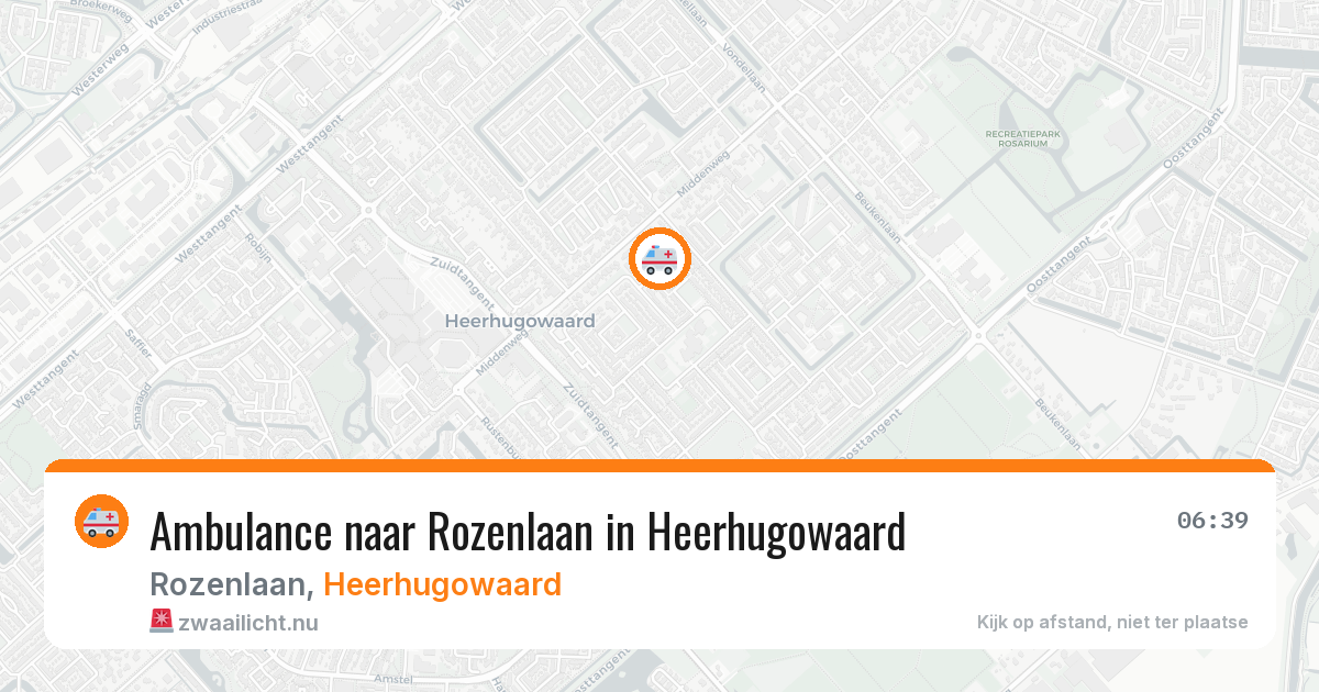 Ambulance naar Rozenlaan in Heerhugowaard — 20 jul 2026