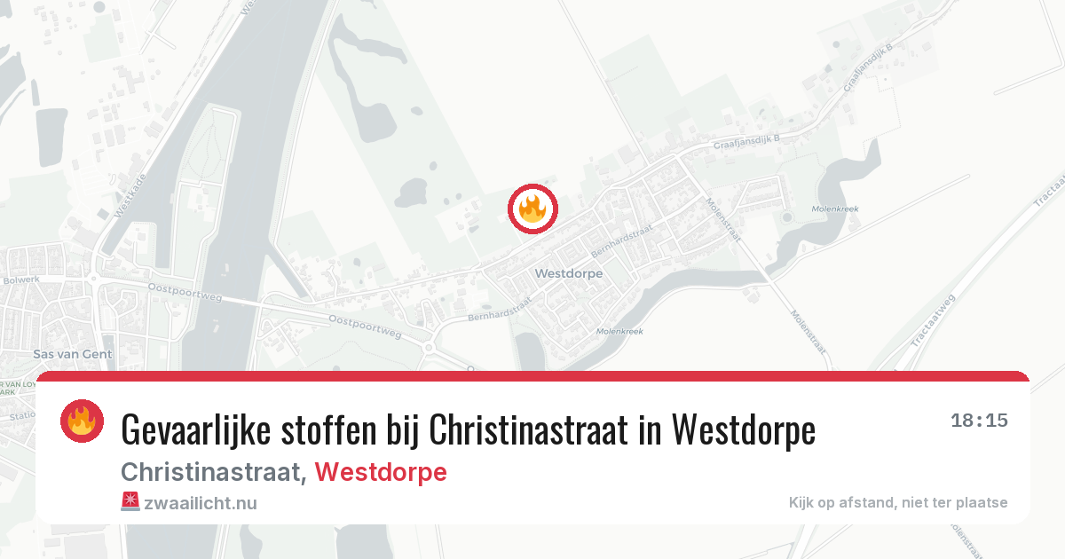 Gevaarlijke stoffen bij Christinastraat in Westdorpe — 26 mrt 2026
