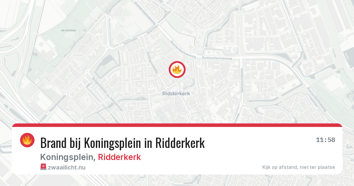 Brand bij Koningsplein in Ridderkerk — 10 jul 2026