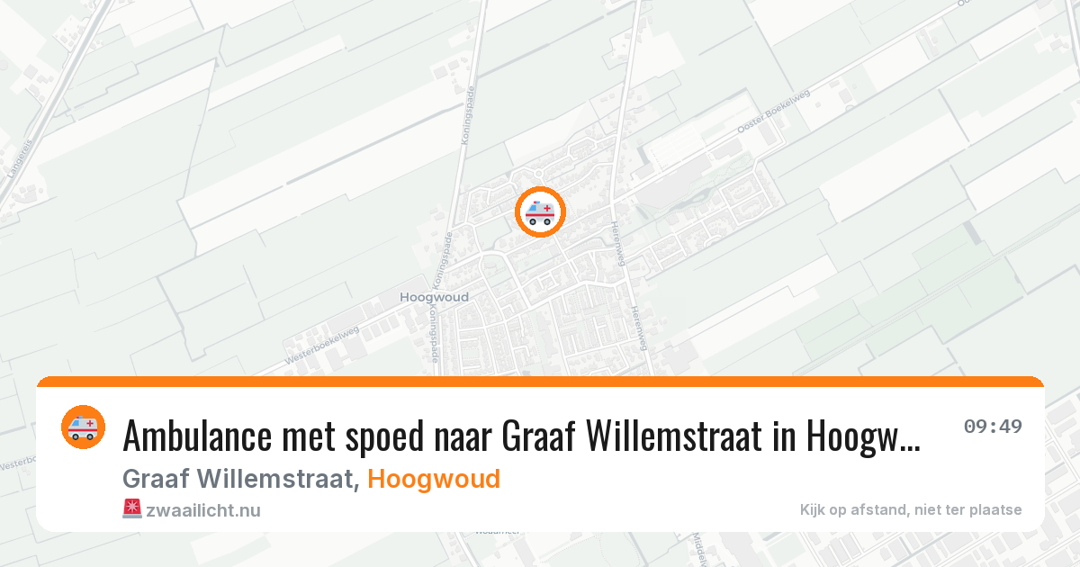 Ambulance met spoed naar Graaf Willemstraat in Hoogwoud — 23 jul 2026