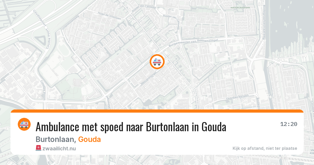 Ambulance met spoed naar Burtonlaan in Gouda — 11 jul 2026