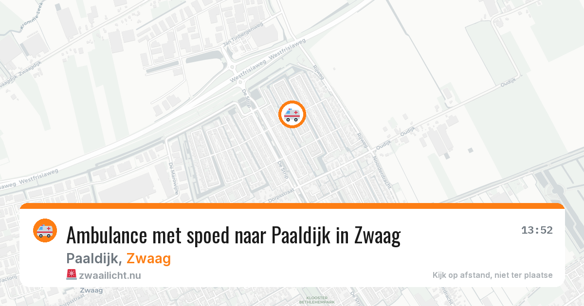 Ambulance met spoed naar Paaldijk in Zwaag — 30 mei 2026