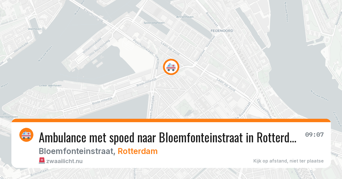 Ambulance met spoed naar Bloemfonteinstraat in Rotterdam — 3 mei 2026