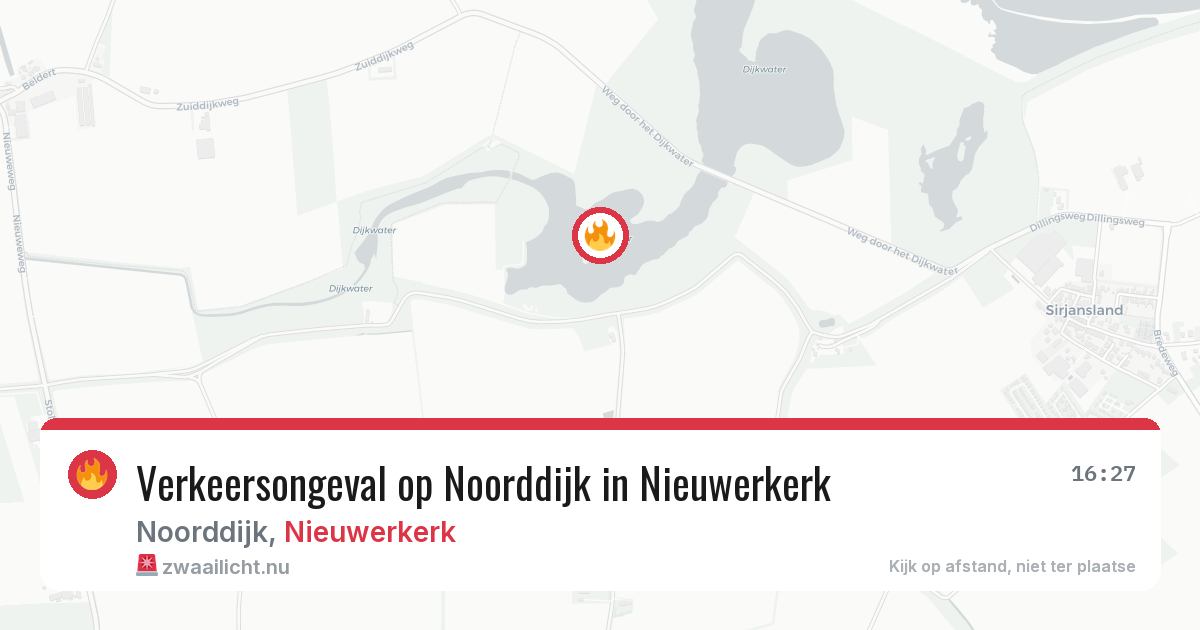 Verkeersongeval op Noorddijk in Nieuwerkerk — 20 apr 2026