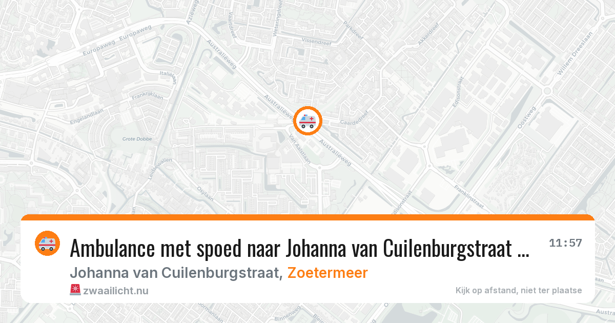 Ambulance met spoed naar Johanna van Cuilenburgstraat in Zoetermeer — 31 mei 2026