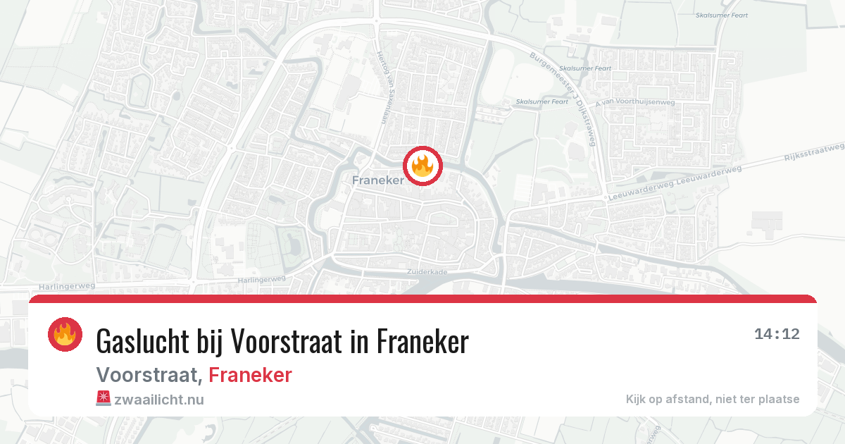 Gaslucht bij Voorstraat in Franeker — 21 mei 2026