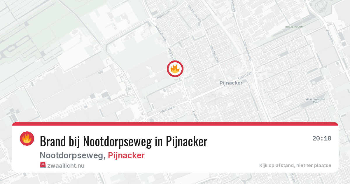 Brand bij Nootdorpseweg in Pijnacker — 16 mrt 2026