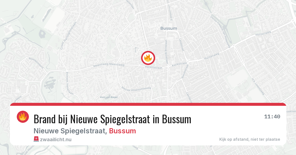 Brand bij Nieuwe Spiegelstraat in Bussum — 15 jul 2026