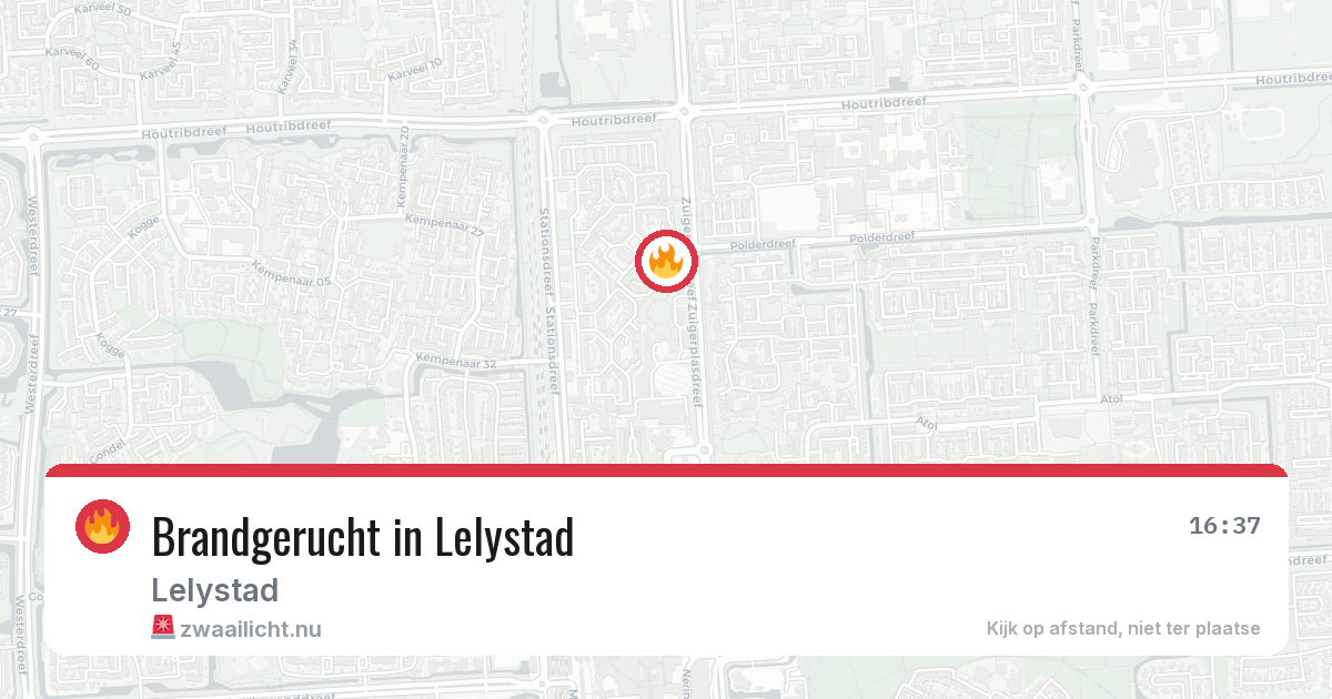 Brandgerucht in Lelystad — 14 jul 2026