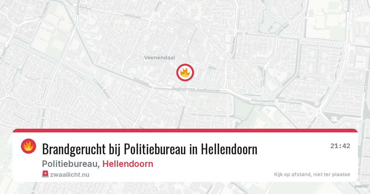 Brandgerucht bij Politiebureau in Hellendoorn — 14 jul 2026