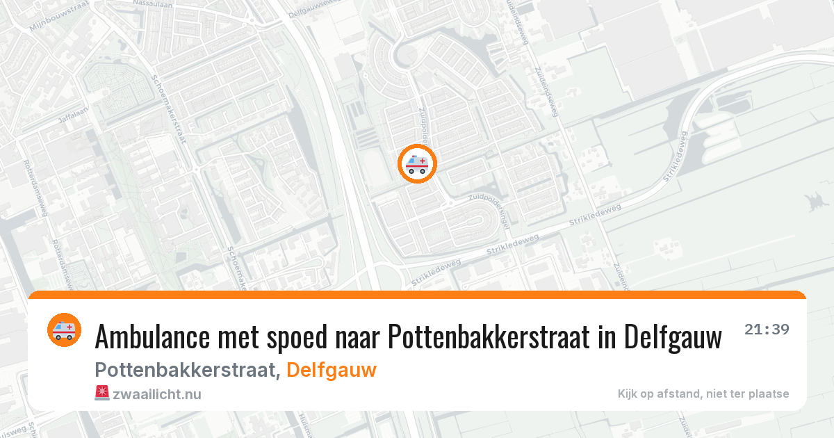 Ambulance met spoed naar Pottenbakkerstraat in Delfgauw — 18 jul 2026