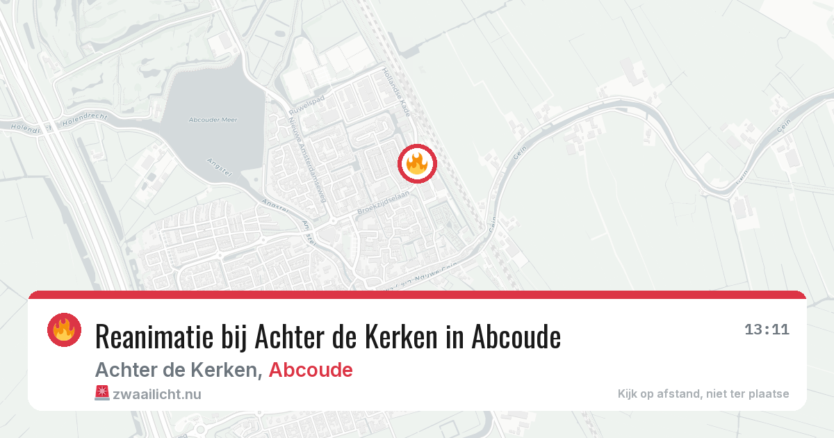 Reanimatie bij Achter de Kerken in Abcoude — 25 mei 2026