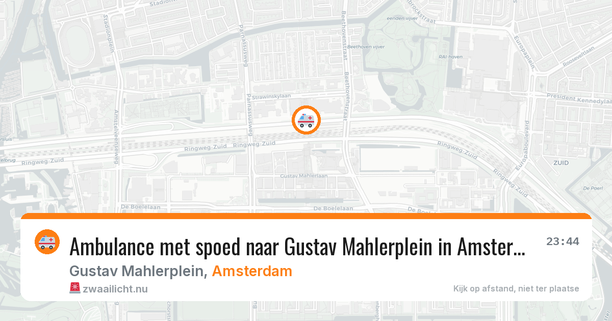 Ambulance met spoed naar Gustav Mahlerplein in Amsterdam — 25 jul 2026