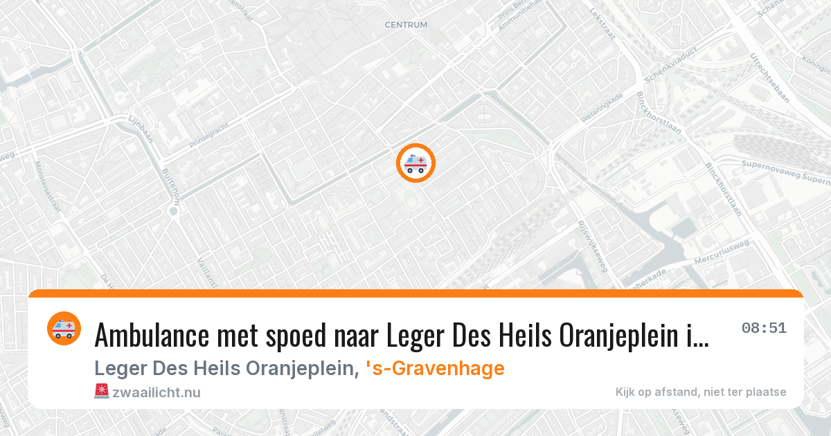 Ambulance met spoed naar Leger Des Heils Oranjeplein in 's-Gravenhage — 12 feb 2026