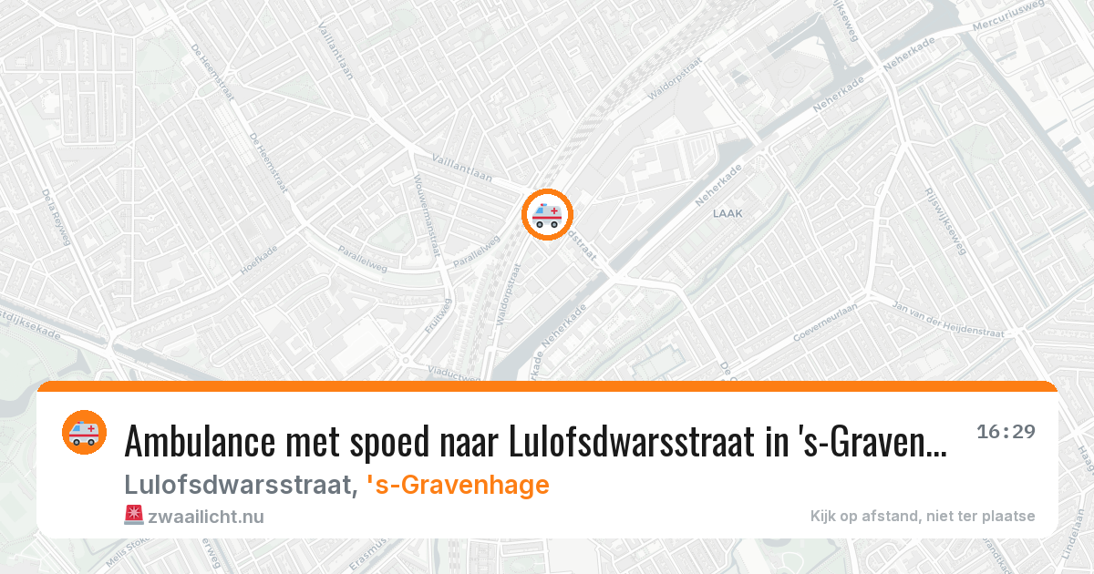 Ambulance met spoed naar Lulofsdwarsstraat in 's-Gravenhage — 20 jul 2026