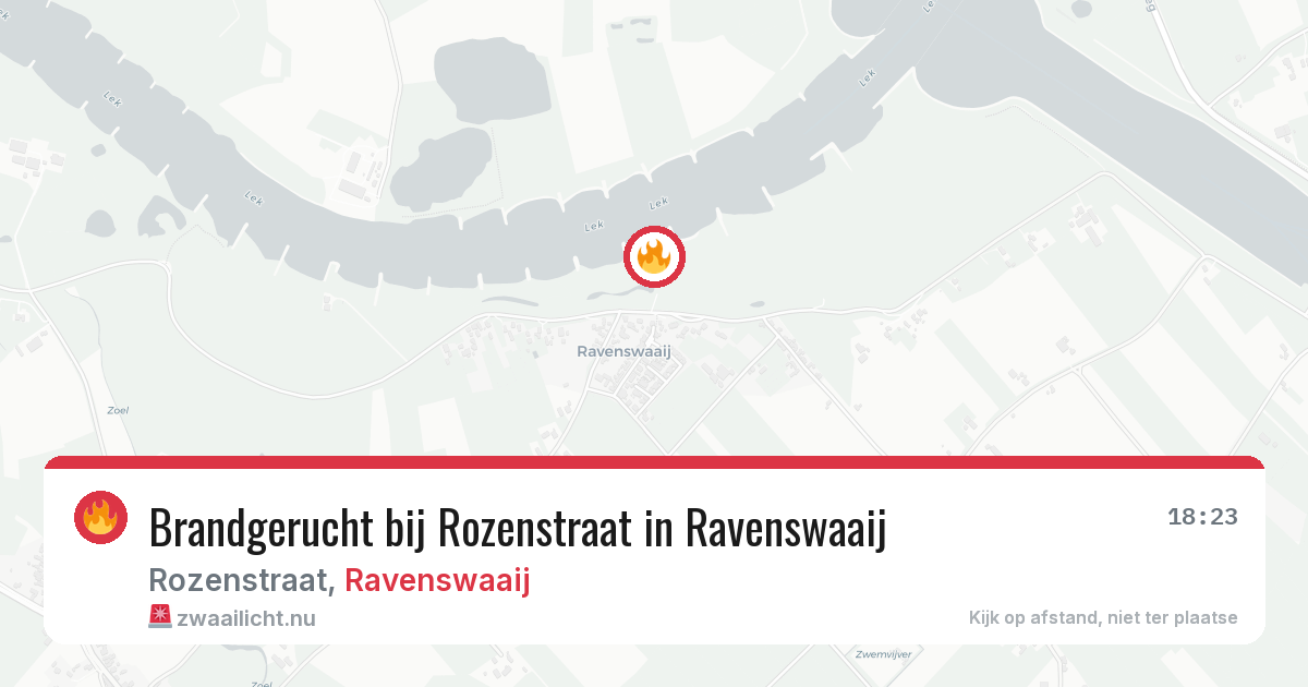 Brandgerucht bij Rozenstraat in Ravenswaaij — 1 jun 2026
