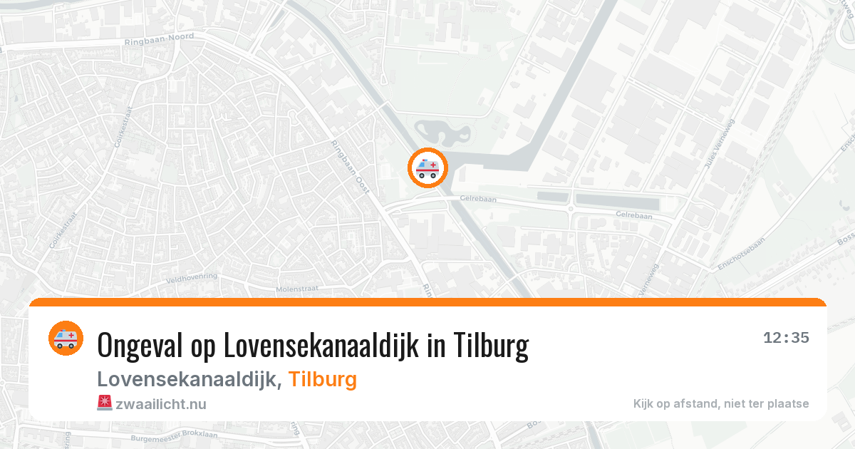 Ongeval op Lovensekanaaldijk in Tilburg — 19 mrt 2026