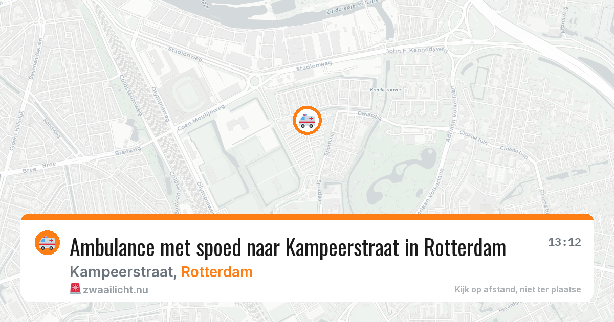 Ambulance met spoed naar Kampeerstraat in Rotterdam — 25 mei 2026