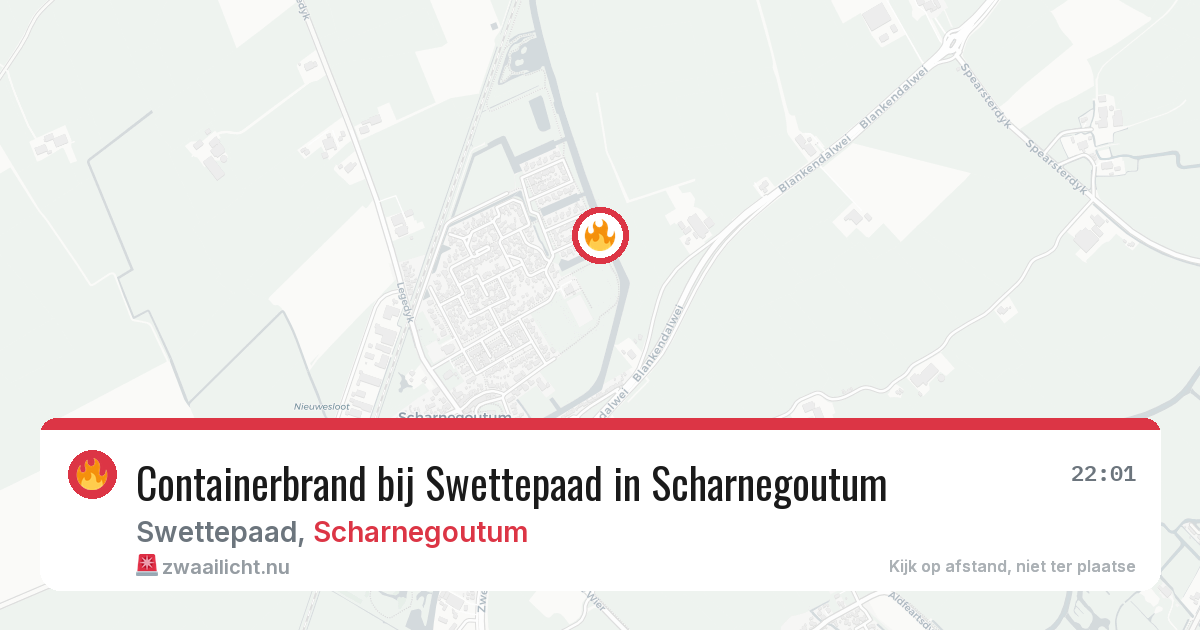 Containerbrand bij Swettepaad in Scharnegoutum — 12 jul 2026