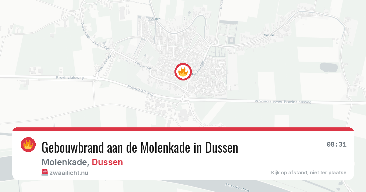 Gebouwbrand aan de Molenkade in Dussen — 7 jul 2026