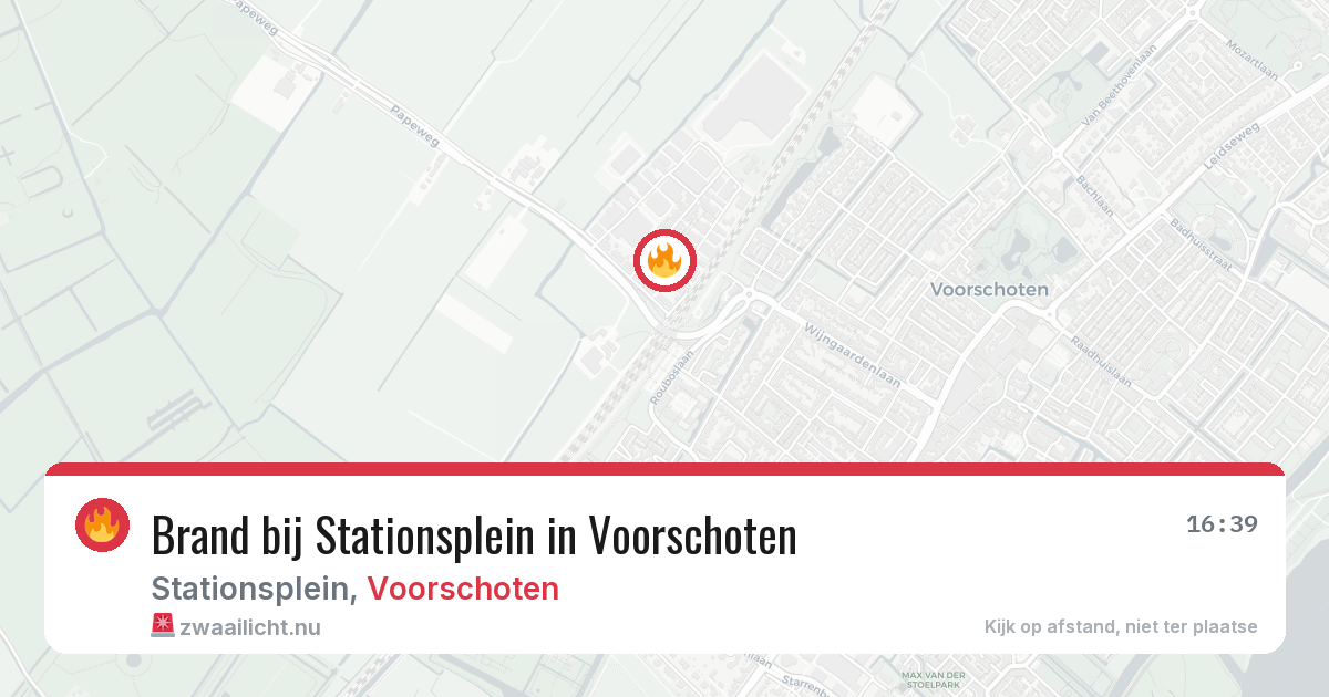Brand bij Stationsplein in Voorschoten — 23 jul 2026