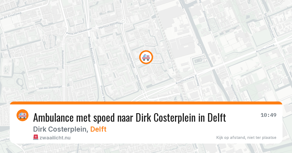 Ambulance met spoed naar Dirk Costerplein in Delft — 16 mei 2026